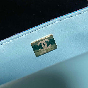 Chanel AS2431 Mini flap Fantasy Mirror Calfskin & Gold-Tone Metal Blue - Default Title - View 9