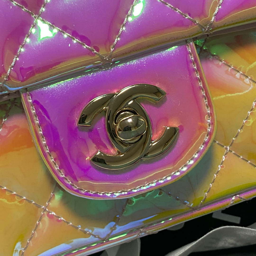 Chanel AS2431 Mini flap Fantasy Mirror Calfskin & Gold-Tone Metal Pink - Default Title - View 4