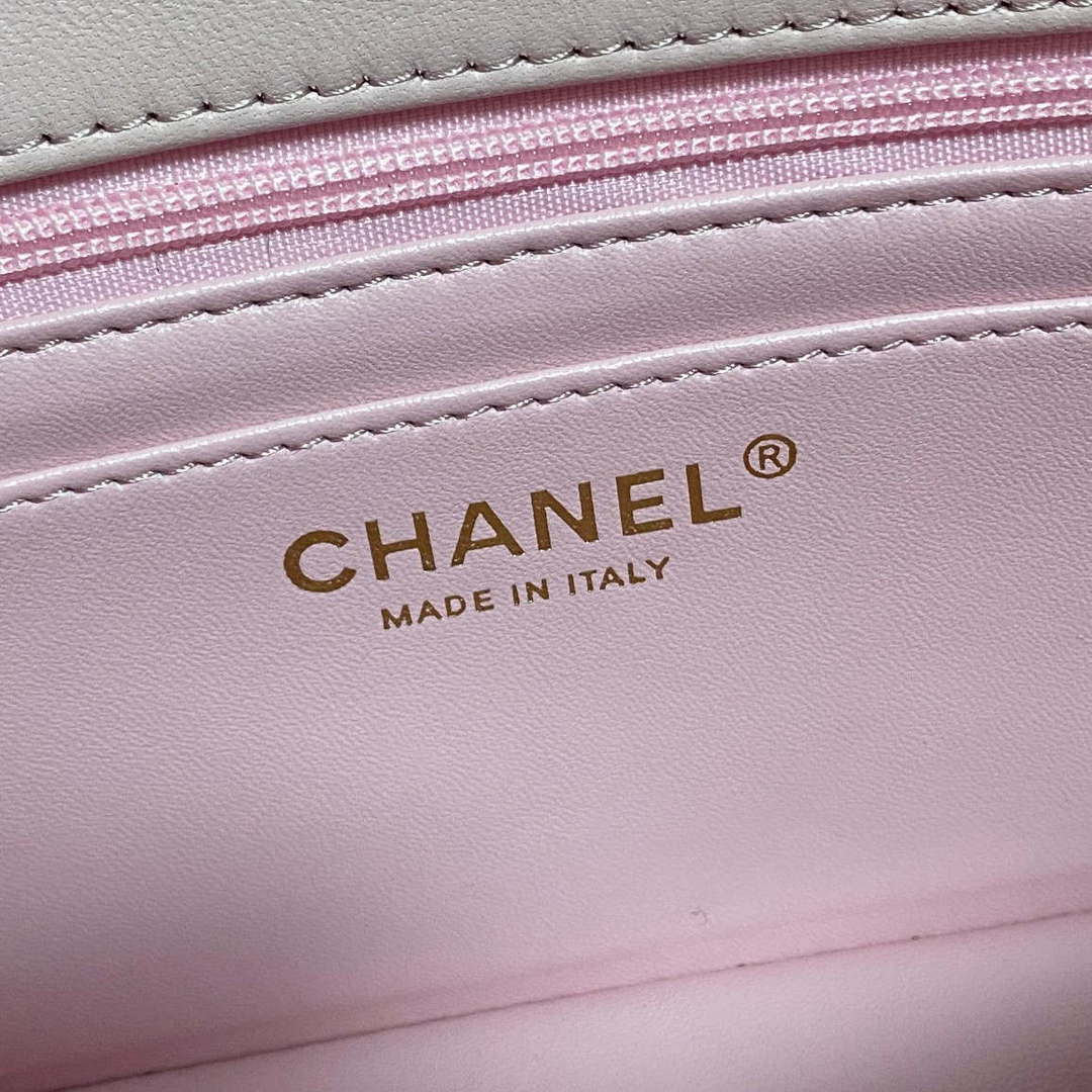 Chanel AS2431 Mini flap Fantasy Mirror Calfskin & Gold-Tone Metal Pink - Default Title - View 8