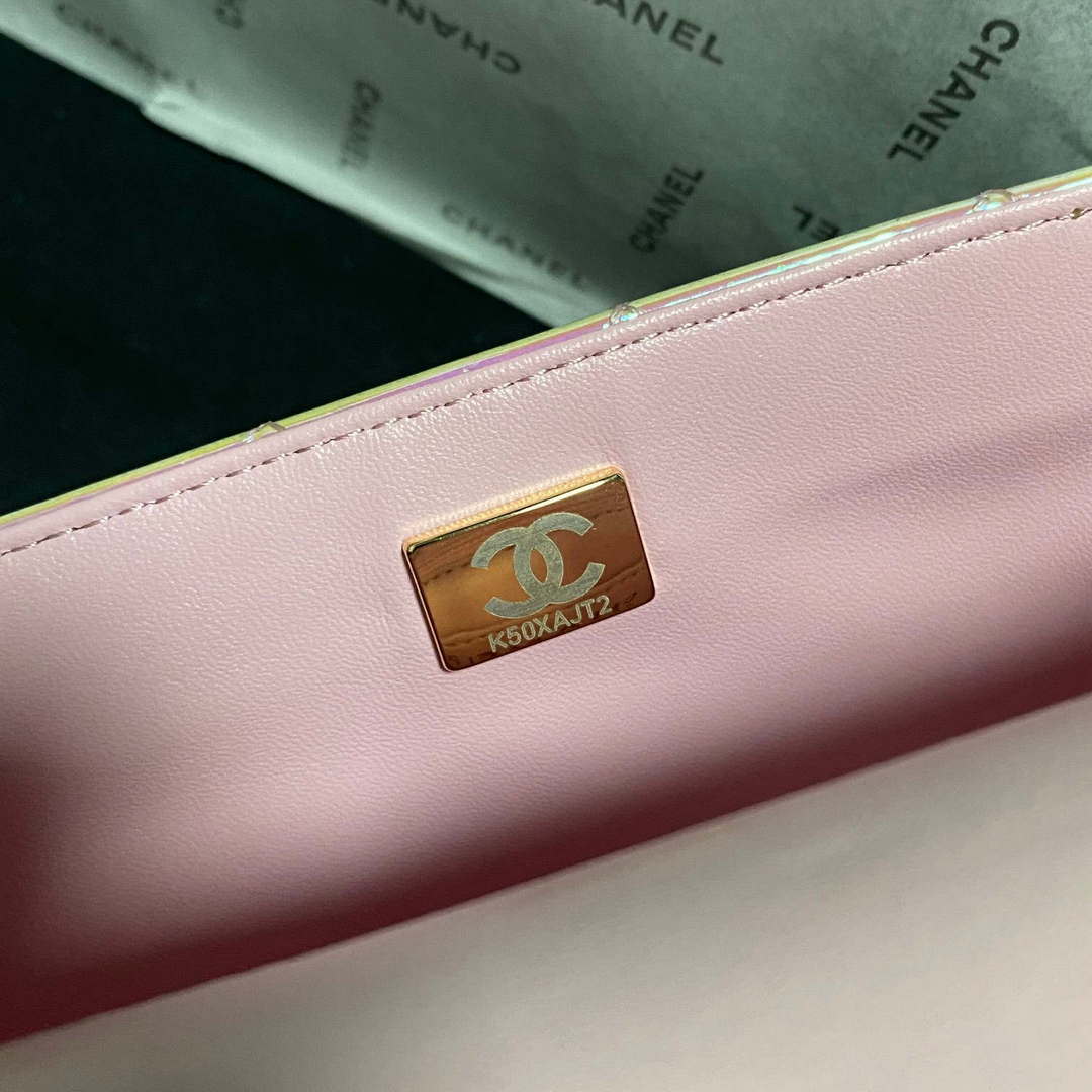 Chanel AS2431 Mini flap Fantasy Mirror Calfskin & Gold-Tone Metal Pink - Default Title - View 9