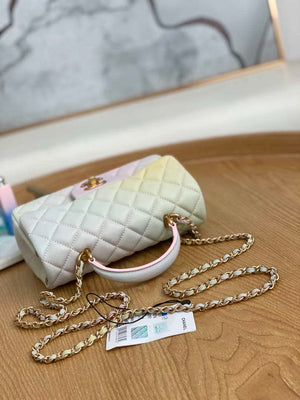 Chanel AS2431 Mini Flap Lambskin Bag with top Handle Gradient Beige - Default Title - View 4
