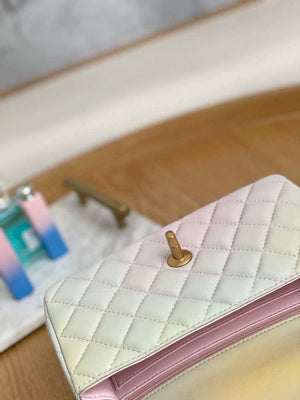 Chanel AS2431 Mini Flap Lambskin Bag with top Handle Gradient Beige - Default Title - View 7