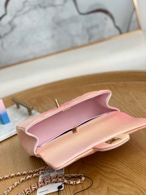 Chanel AS2431 Mini Flap Lambskin Bag with top Handle Gradient Pink - Default Title - View 8
