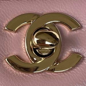 Chanel AS2431 Mini flap Lambskin bag with top handle Light gold Dark Pink - Default Title - View 3