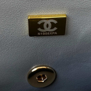 Chanel AS2431 Mini flap Lambskin bag with top handle Light gold Dark Gray - Default Title - View 9