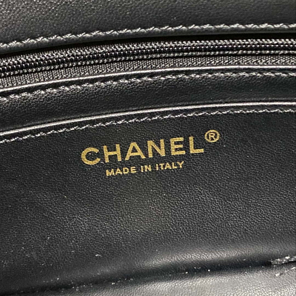 Chanel AS2431 Mini flap Mirror Calfskin & Gold-Tone Metal Black