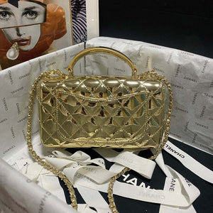 Chanel AS2431 Mini flap Mirror Calfskin Metallic Calfskin & Gold-Tone Metal Gold - Default Title - View 2