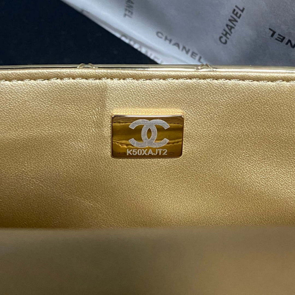 Chanel AS2431 Mini flap Mirror Calfskin Metallic Calfskin & Gold-Tone Metal Gold