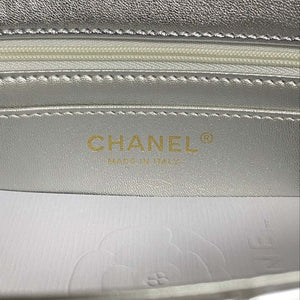 Chanel AS2431 Mini flap Mirror Calfskin Metallic Calfskin & Gold-Tone Metal Silver - Default Title - View 7