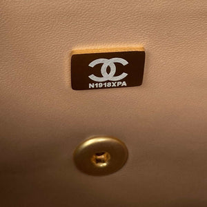 Chanel AS2431 Mini flap Tan Lambskin bag with top handle Gold - Default Title - View 9