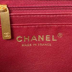 Chanel AS2431 Mini flap Wine Red Lambskin bag with top handle Gold - Default Title - View 8
