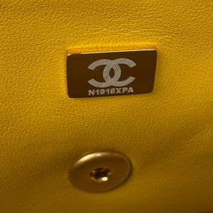 Chanel AS2431 Mini flap Yellow Lambskin bag with top handle Gold - Default Title - View 9