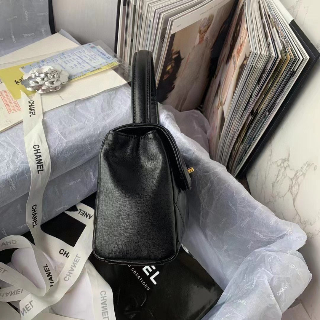 Chanel Flap Bag With Top Handle AS2463 Lambskin Black - Default Title - View 2