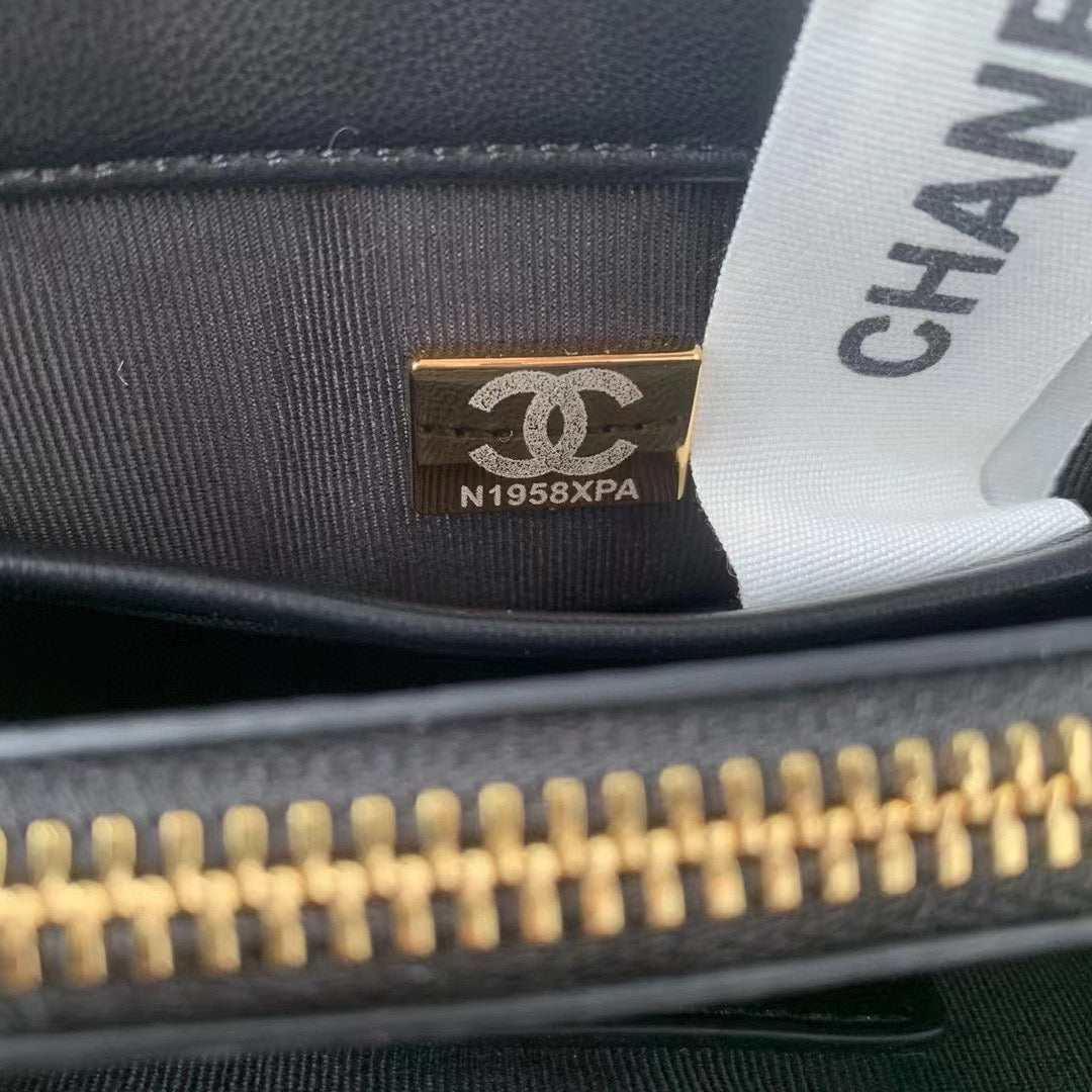 Chanel Flap Bag With Top Handle AS2463 Lambskin Black - Default Title - View 7