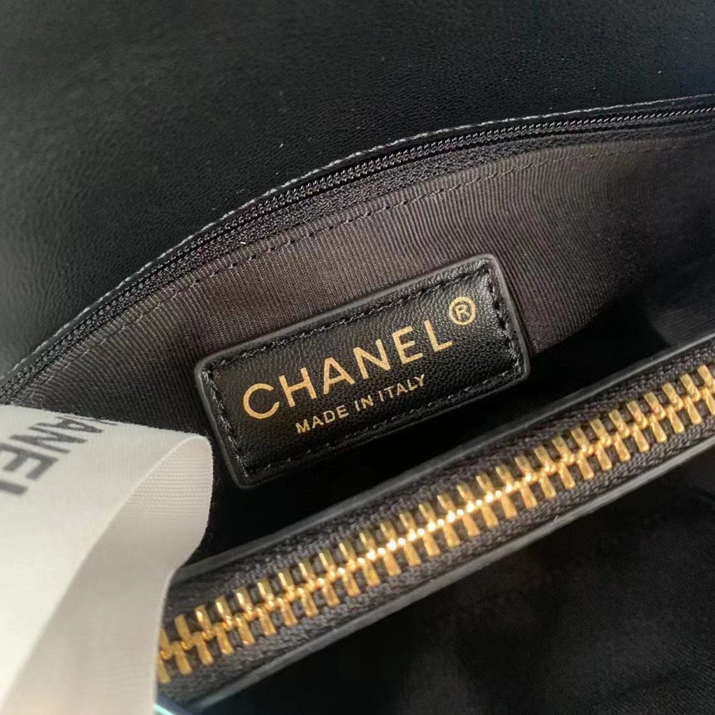 Chanel Flap Bag With Top Handle AS2463 Lambskin Black