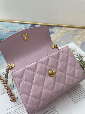 Chanel AS2477 Mini Flap CC Wrapped Bag with Top Handle Pink - Default Title - View 7