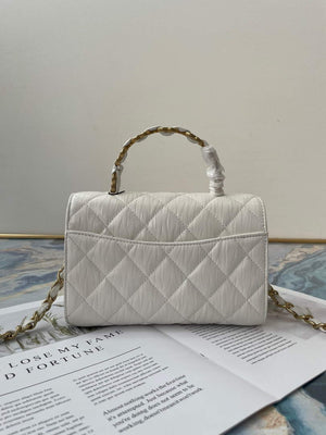 Chanel AS2477 Mini Flap CC Wrapped Bag with Top Handle White - Default Title - View 3