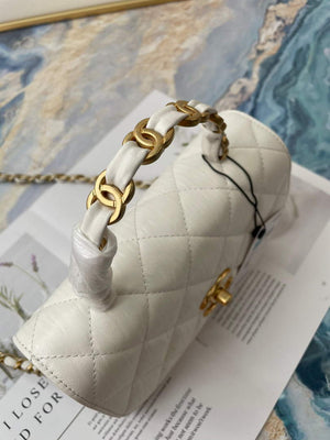Chanel AS2477 Mini Flap CC Wrapped Bag with Top Handle White - Default Title - View 4