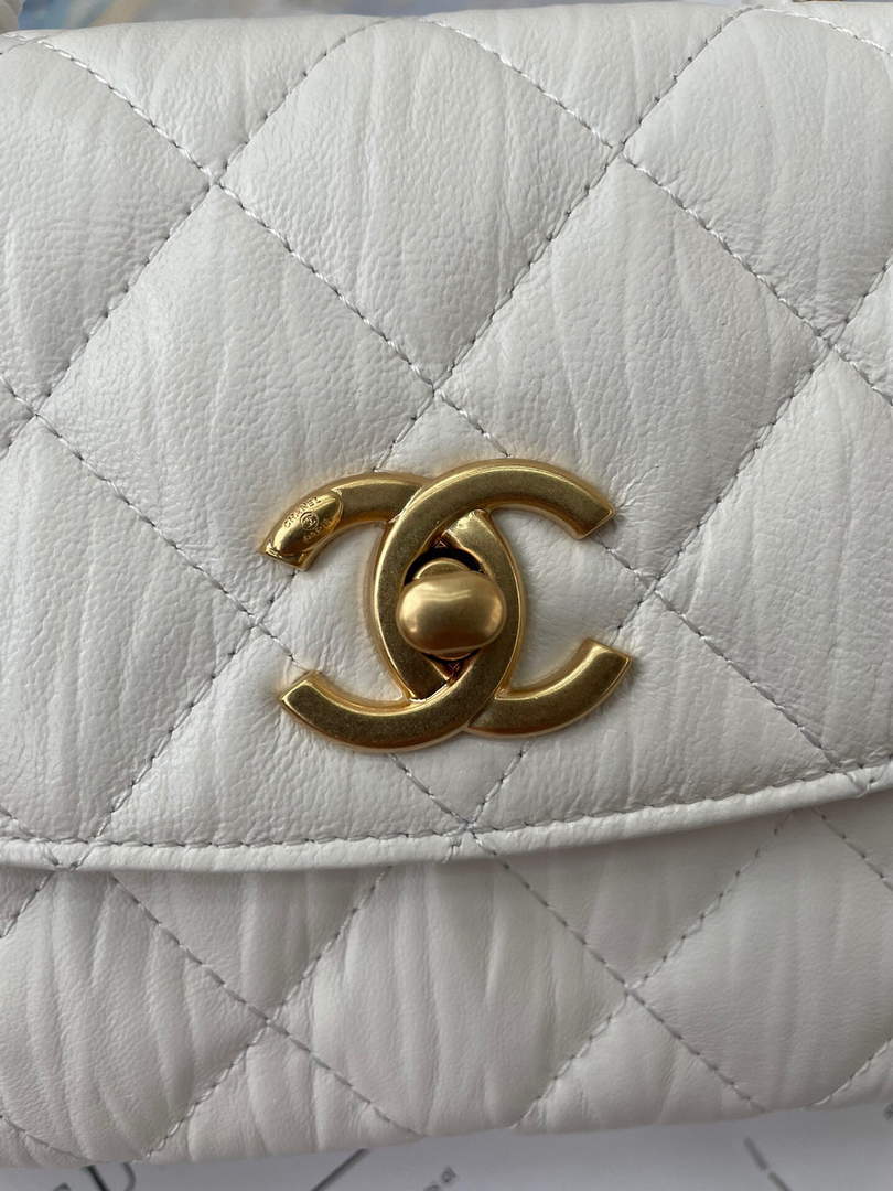 Chanel AS2477 Mini Flap CC Wrapped Bag with Top Handle White - Default Title - View 5