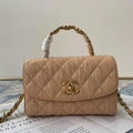 Chanel AS2477 Mini Flap CC Wrapped Bag with Top Handle Apricot - Default Title - View 1