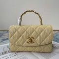 Chanel AS2477 Mini Flap CC Wrapped Bag with Top Handle Yellow - Default Title - View 1