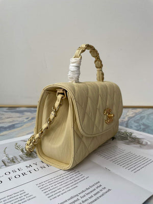 Chanel AS2477 Mini Flap CC Wrapped Bag with Top Handle Yellow - Default Title - View 2