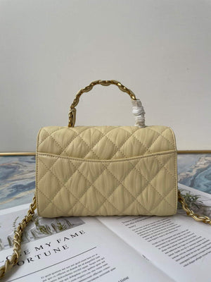 Chanel AS2477 Mini Flap CC Wrapped Bag with Top Handle Yellow - Default Title - View 3
