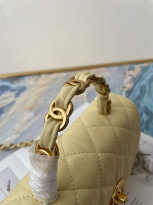 Chanel AS2477 Mini Flap CC Wrapped Bag with Top Handle Yellow - Default Title - View 4