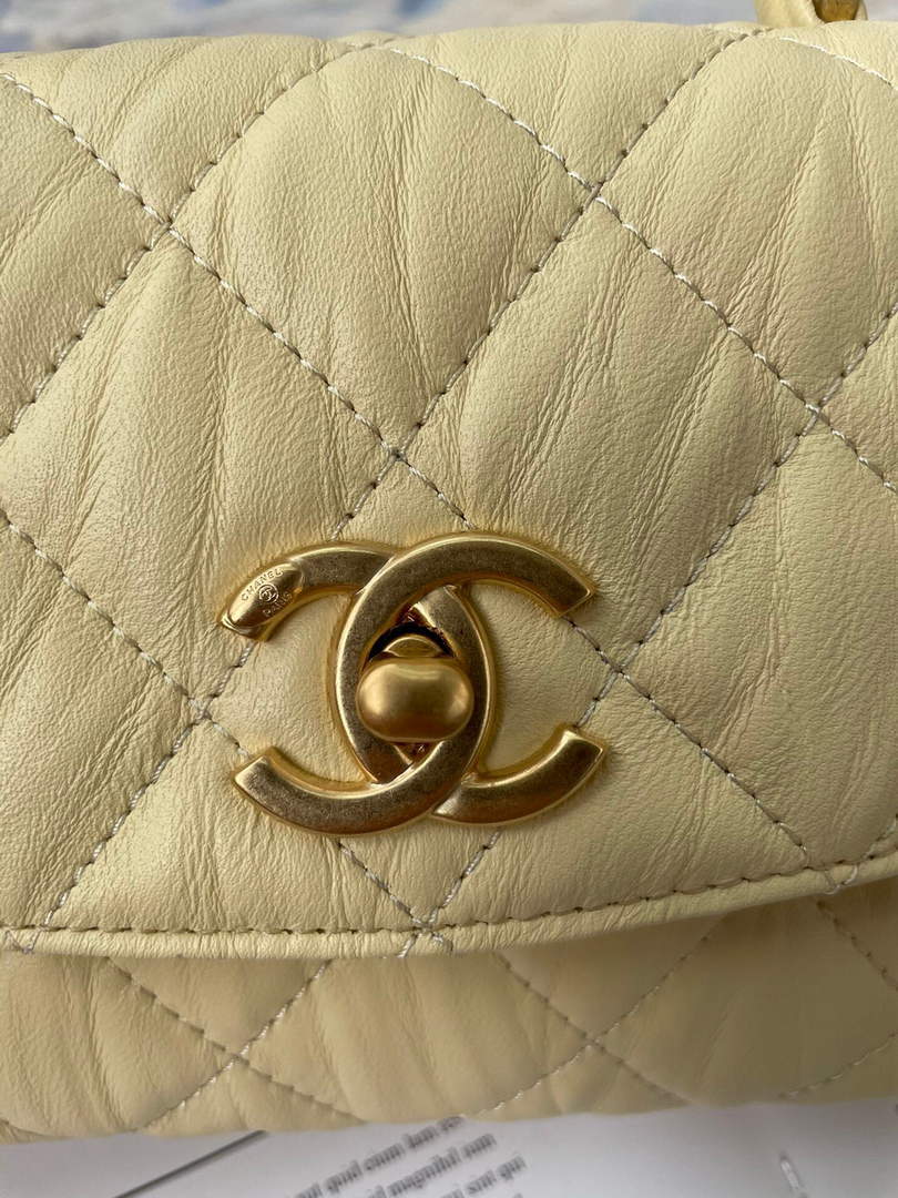 Chanel AS2477 Mini Flap CC Wrapped Bag with Top Handle Yellow - Default Title - View 5