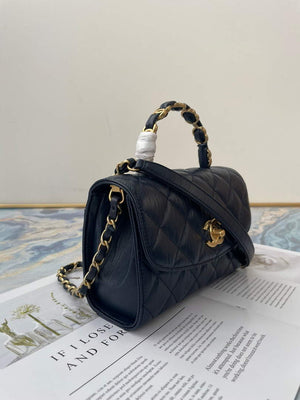 Chanel AS2477 Mini Flap CC Wrapped Bag with Top Handle Navy Blue - Default Title - View 2