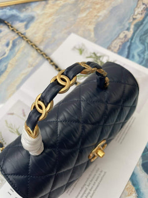Chanel AS2477 Mini Flap CC Wrapped Bag with Top Handle Navy Blue - Default Title - View 4