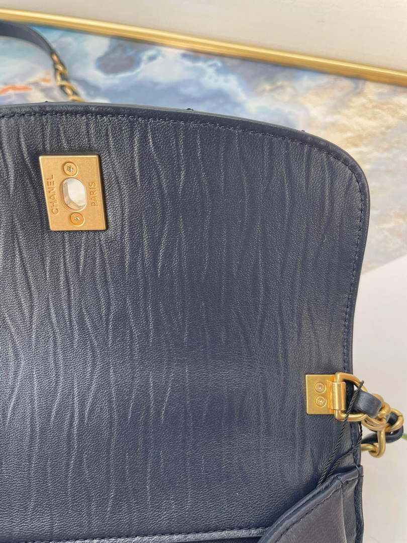 Chanel AS2477 Mini Flap CC Wrapped Bag with Top Handle Navy Blue - Default Title - View 8