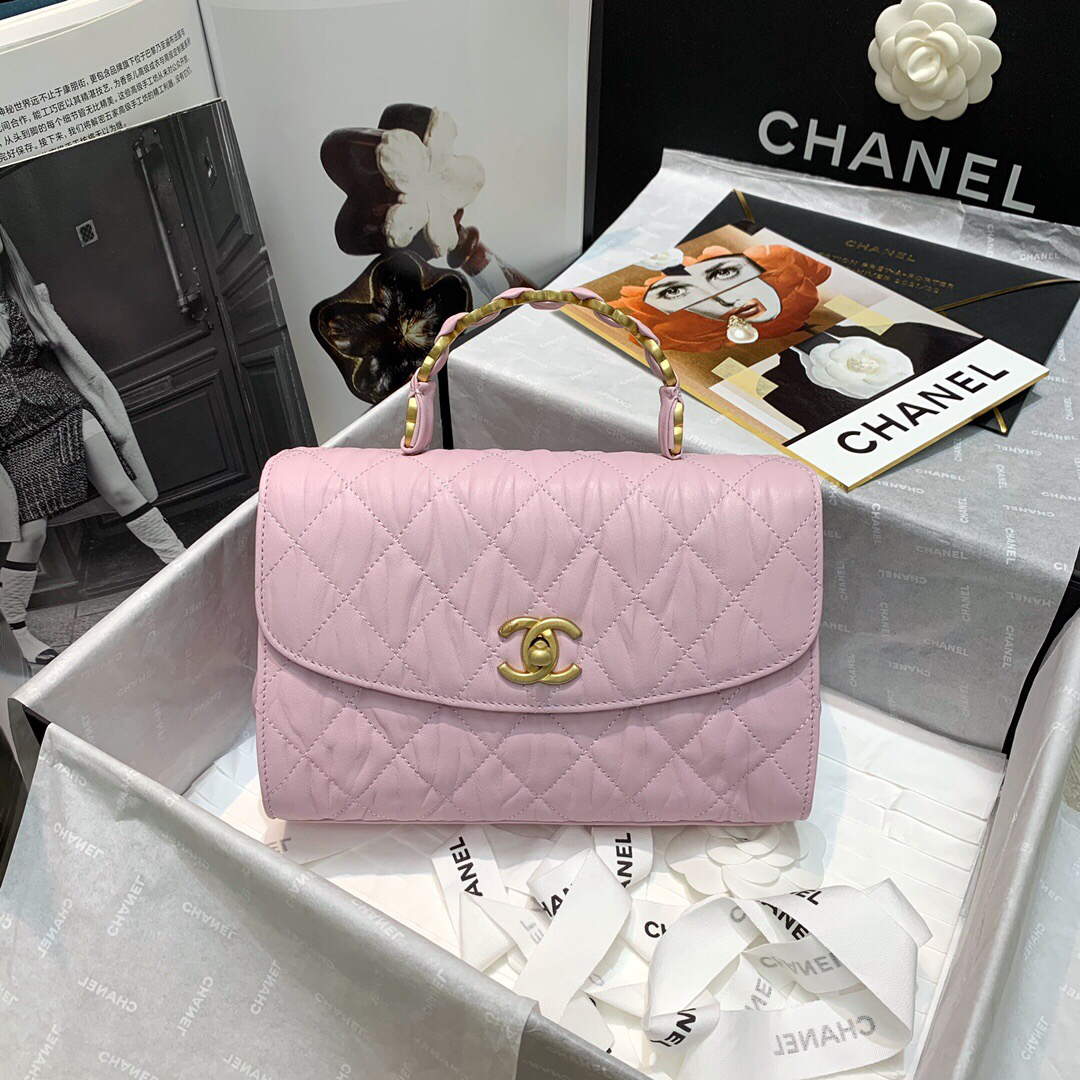 Chanel AS2478 Flap CC Wrapped Bag with Top Handle Pink - Default Title - View 5