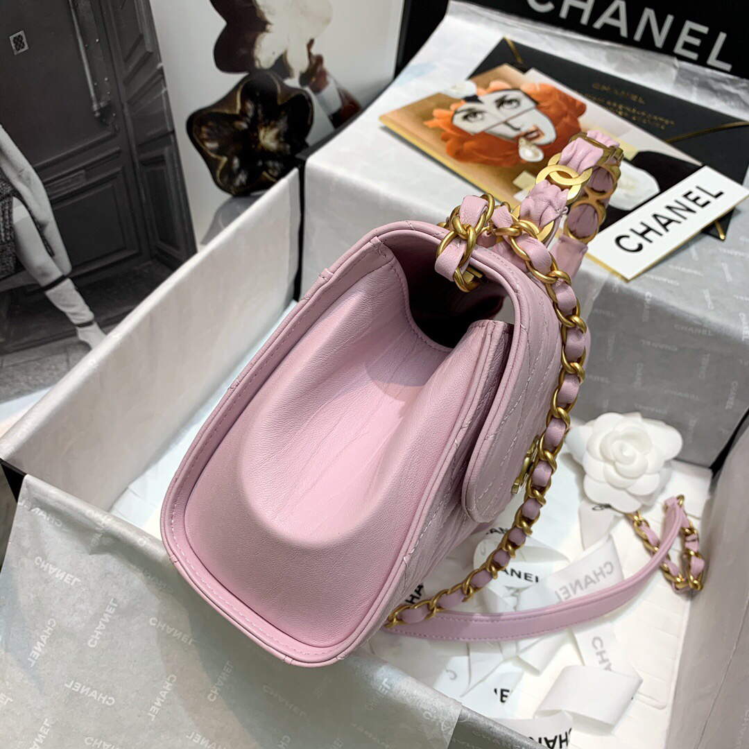 Chanel AS2478 Flap CC Wrapped Bag with Top Handle Pink - Default Title - View 6