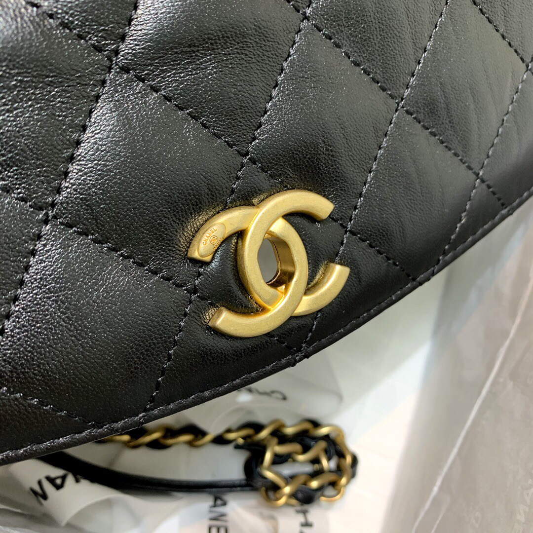 Chanel AS2478 Flap CC Wrapped Bag with Top Handle Black - Default Title - View 3