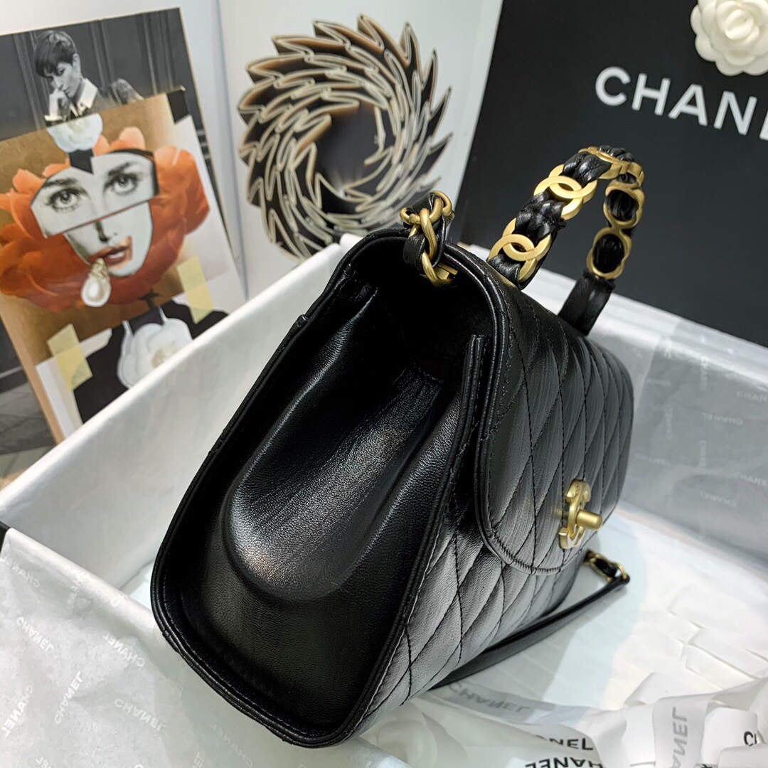Chanel AS2478 Flap CC Wrapped Bag with Top Handle Black - Default Title - View 4