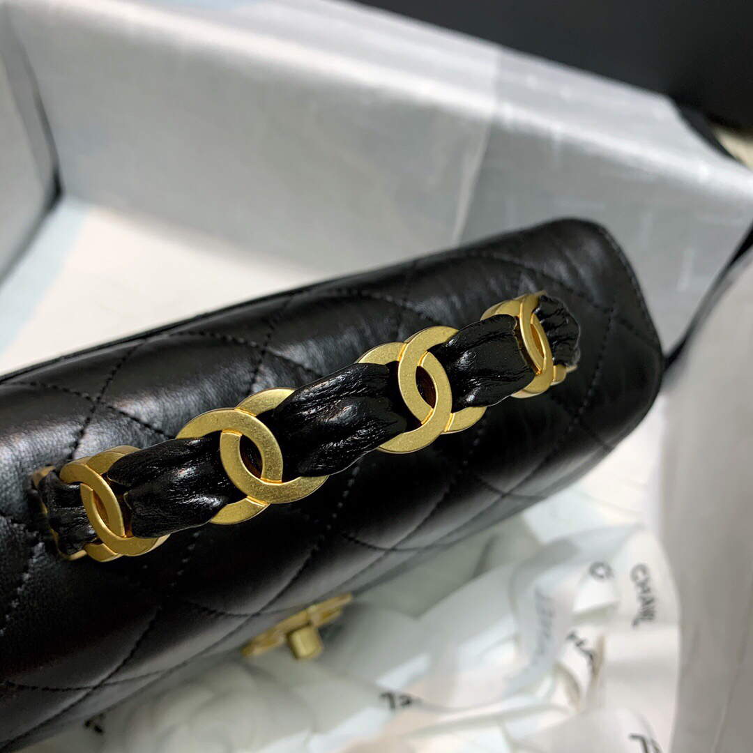 Chanel AS2478 Flap CC Wrapped Bag with Top Handle Black - Default Title - View 7