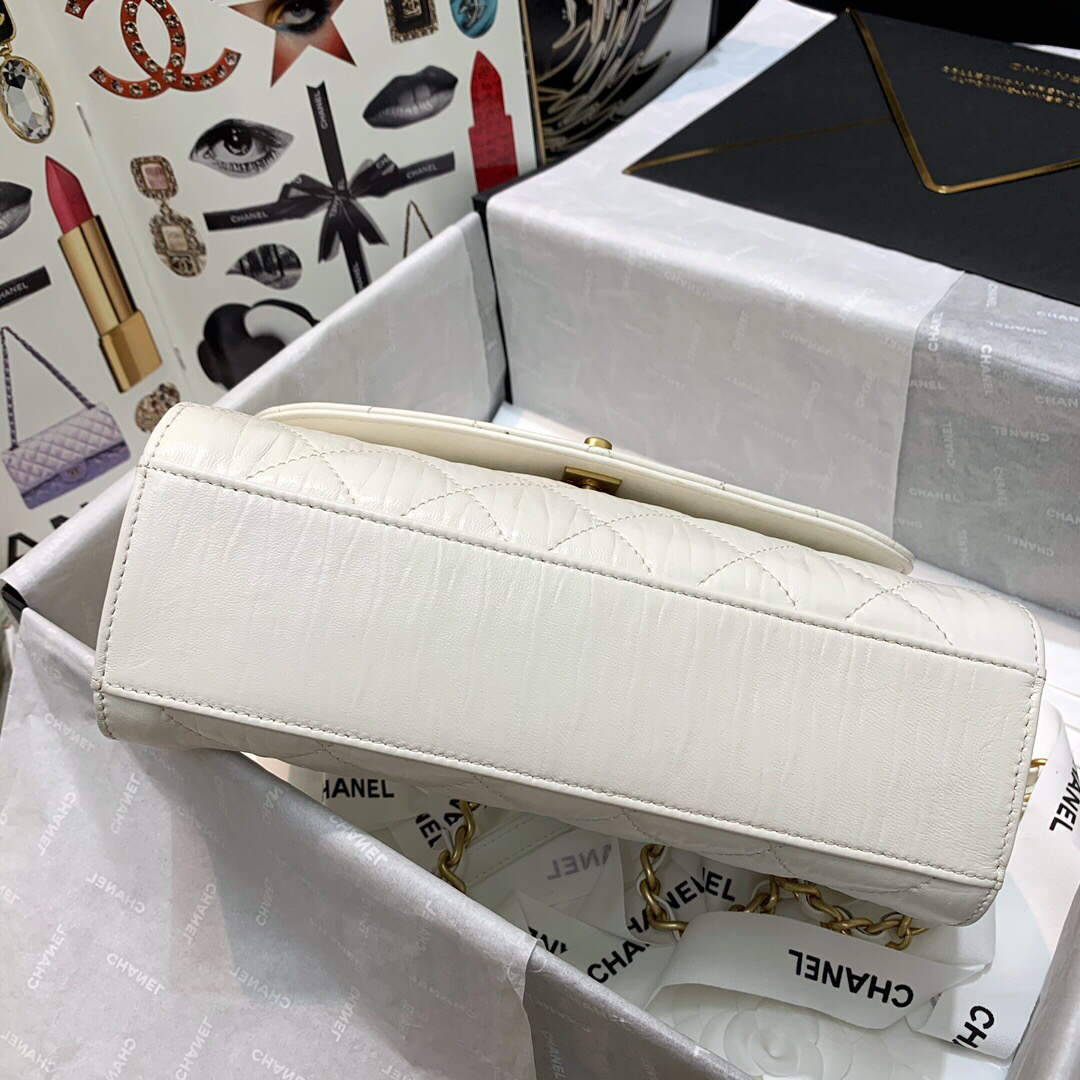 Chanel AS2478 Flap CC Wrapped Bag with Top Handle White - Default Title - View 7