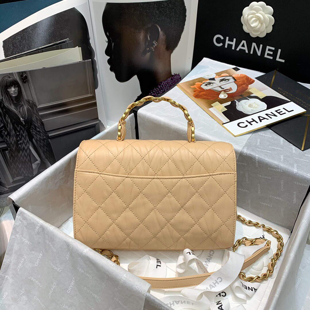 Chanel AS2478 Flap CC Wrapped Bag with Top Handle Apricot - Default Title - View 2