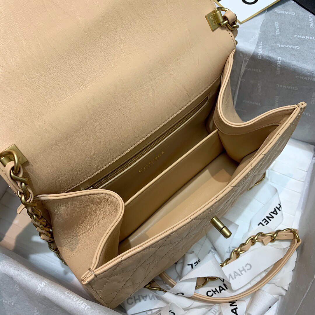 Chanel AS2478 Flap CC Wrapped Bag with Top Handle Apricot - Default Title - View 9