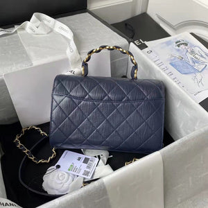 Chanel AS2478 Flap CC Wrapped Bag with Top Handle Navy Blue - Default Title - View 2