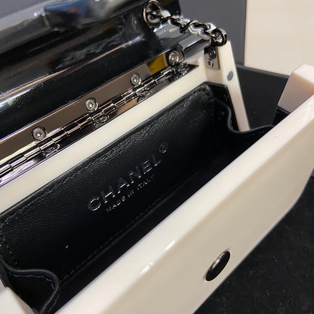 Chanel AS2534 Acrylic Mini Flap Bag White and Black - Default Title - View 7