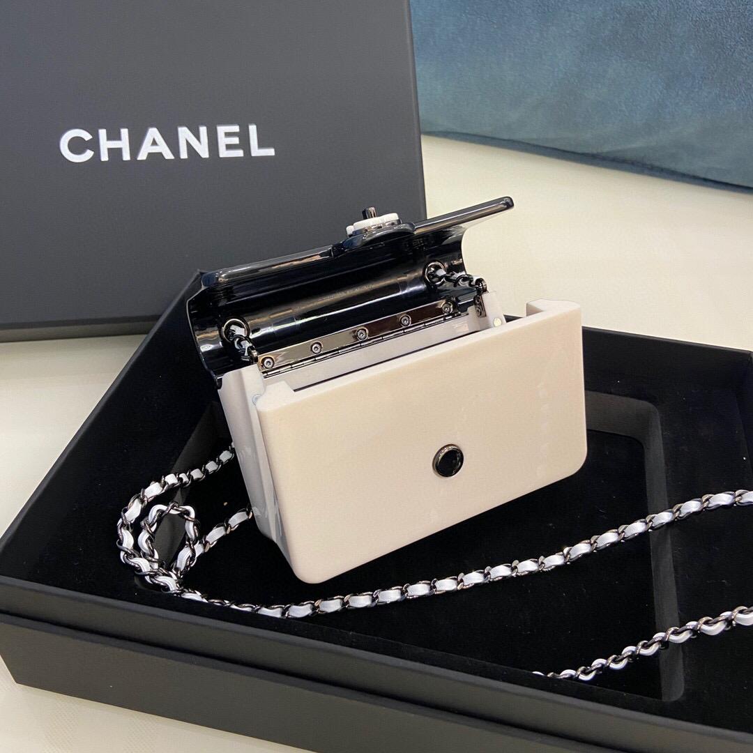 Chanel AS2534 Acrylic Mini Flap Bag White and Black - Default Title - View 8
