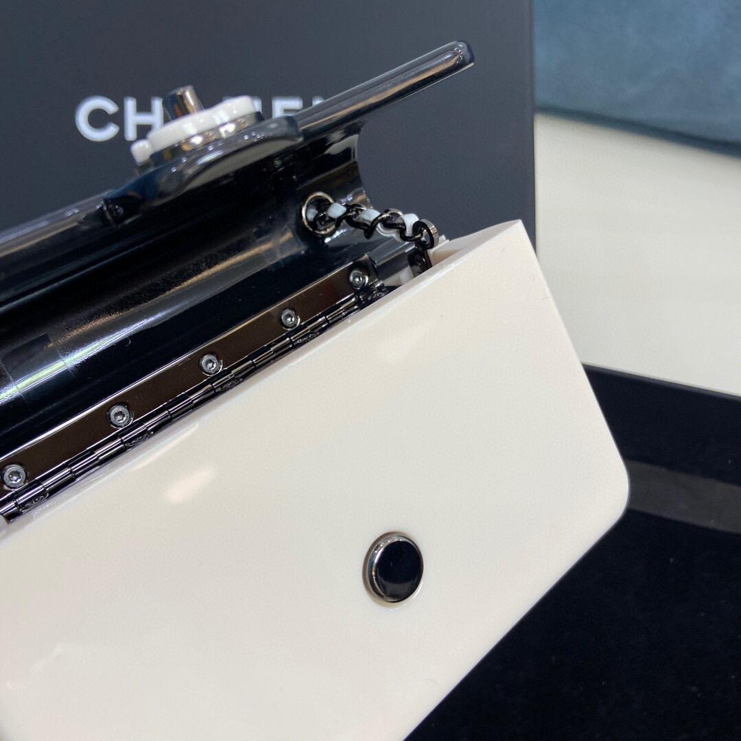 Chanel AS2534 Acrylic Mini Flap Bag White and Black - Default Title - View 9