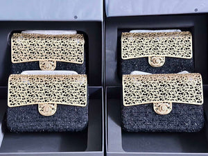 Chanel AS3526 Mini Evening Bag Wool Tweed & Gold-Tone Metal Black - Default Title - View 2