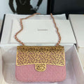 Chanel AS3526 Mini Evening Bag Wool Tweed & Gold-Tone Metal Light Pink - Default Title - View 1