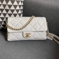 Chanel AS2563 Flap Bag Lambskin Gold Metal White - Default Title - View 1