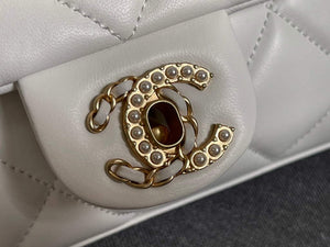 Chanel AS2563 Flap Bag Lambskin Gold Metal White - Default Title - View 3