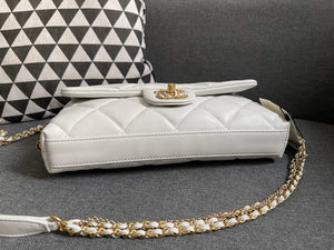 Chanel AS2563 Flap Bag Lambskin Gold Metal White - Default Title - View 5