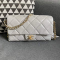 Chanel AS2563 Flap Bag Lambskin Gold Metal Gray - Default Title - View 1